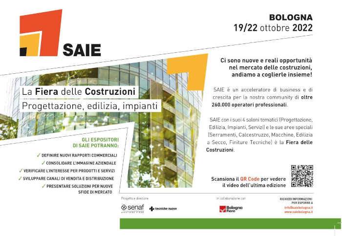 Saie 2022- A Bologna dal 19 al 22 ottobre