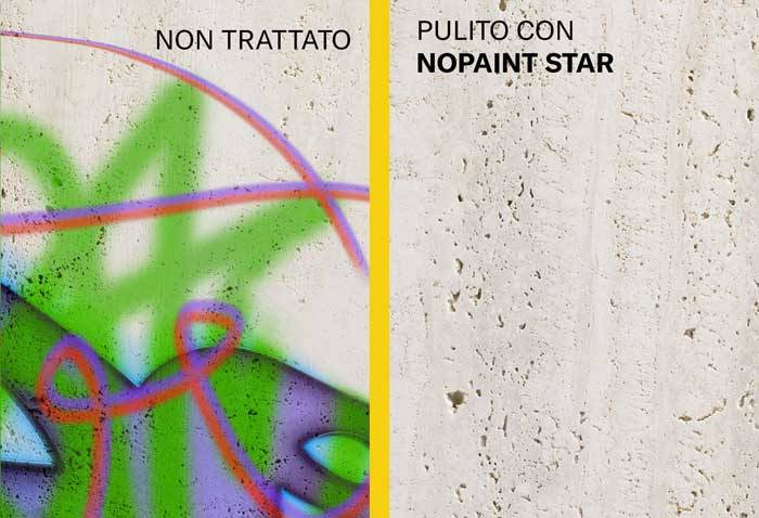 Prodotto specifico per rimuovere graffiti dalle facciate: NOPAINT STAR di FILA Solutions.