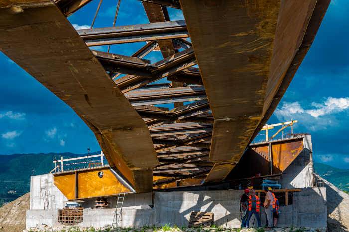 Le travi del ponte sul Tevere a Sansepolcro