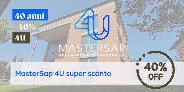 Offerta AMV MasterSap 4U software calcolo strutturale sconto 40 percento.