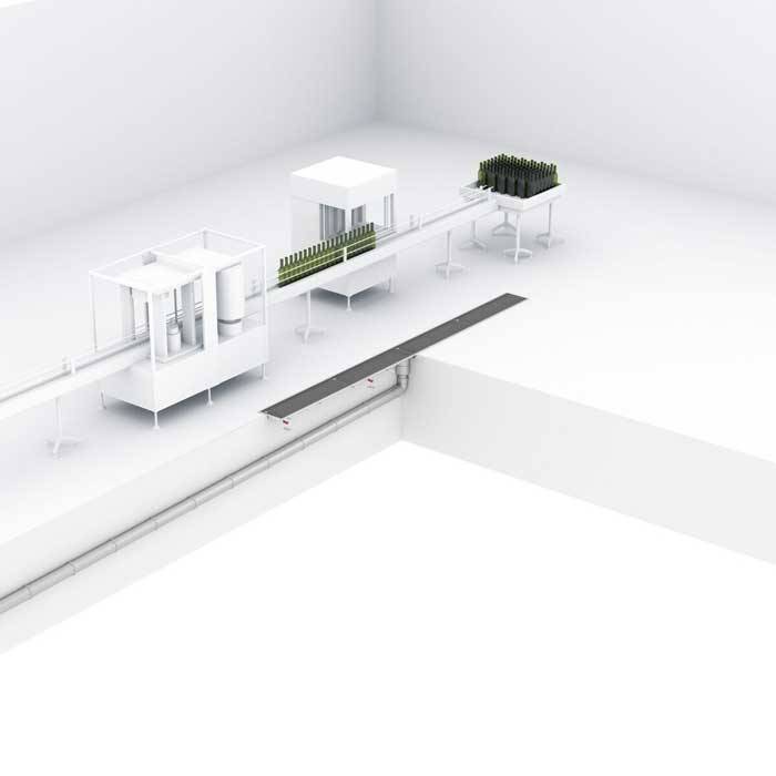 Sistema di drenaggio ACO zona imbottigliamento