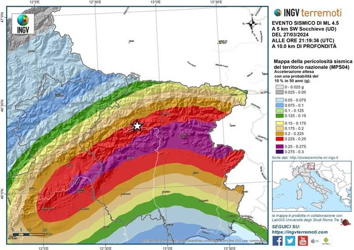 Mappa della pericolosità sismica del territorio nazionale