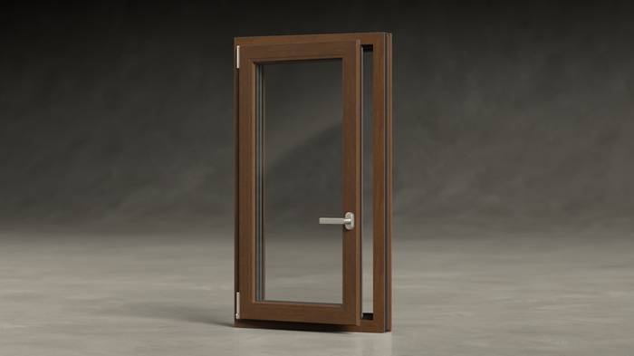 Finitura Honey Oak Super-Matt per finestra.