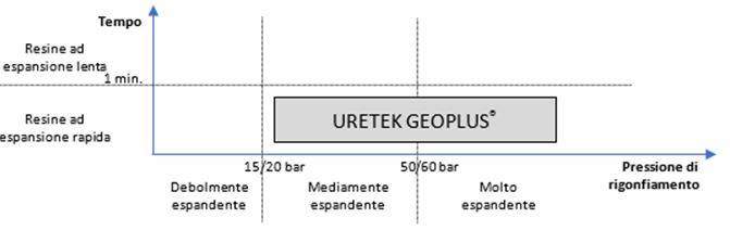 Grafico semplificato pressione di rigonfiamento in funzione del tempo.