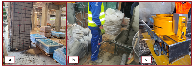 L'immagine riporta l'utilizzo di alcuni betoncini premiscelati in cantiere