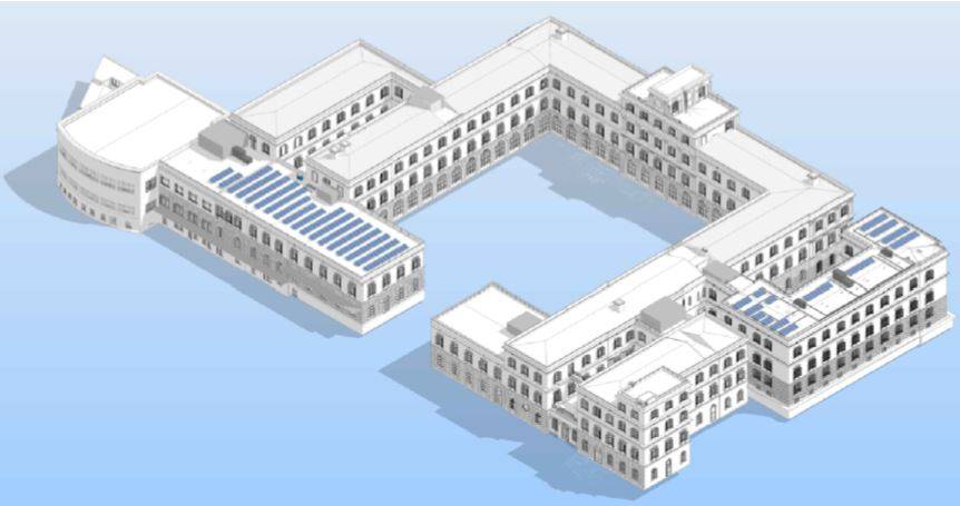 Palazzo Allievi – Vista 3D fronte sud