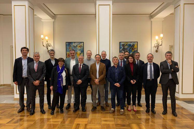 Figura 2 – La delegazione italiana con l’ambasciatore italiano, Giorgio Marrapodi, in Turchia (24-26 aprile 2023)