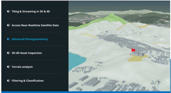 La soluzione di 4DMapper con le 6 top Features dei servizi in cloud facendo un mix di dati Satellitari, Fotogrammetria e Ispezione 3D/4D.