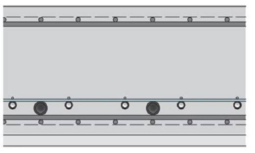 TABS con tubazioni inserite nella parte centrale-bassa del solaio