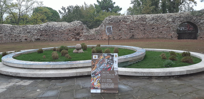 La fontana del parco di Rocca Brancaleone a Ravenna.