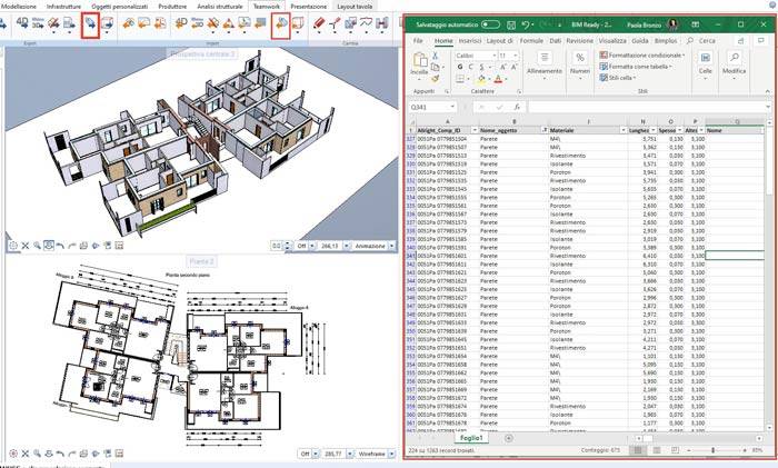 Esempio di Import/Export attributi tra Allplan ed Excel.