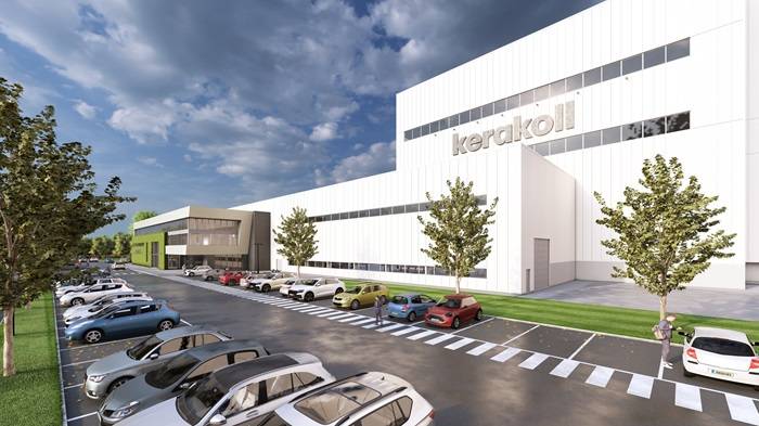 Rendering del nuovo stabilimento produttivo di Kerakoll Group a Preston.