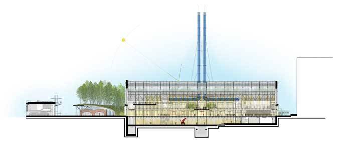 Renzo Piano - Casa della Cultura GES-2, sezione longitudinale