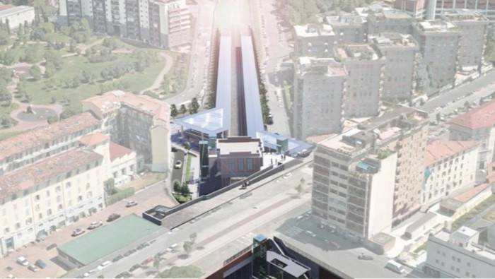 Stazione di Milano Porta Romana in asse con l'esistente