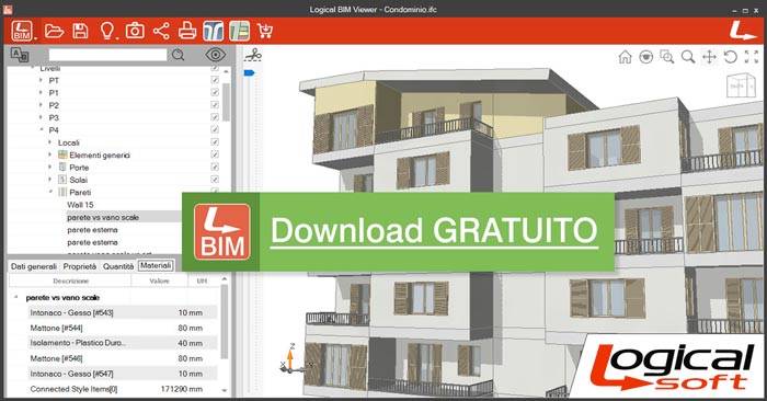 Logical BIM Viewer è il visualizzatore BIM gratuito per modelli IFC e gbXML