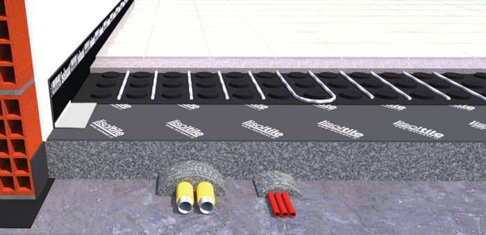 Stratigrafia sistema pavimento con massetto a bassissimo spessore e isolamento acustico