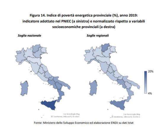 Povertà energetica in Italia-Rapporto enea 2021