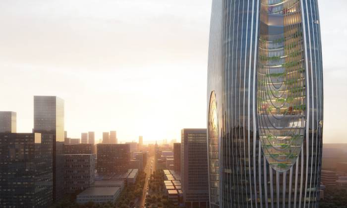 Daxia Tower, Xi'an, Zaha Hadid Architects, Render di ATCHAIN.
