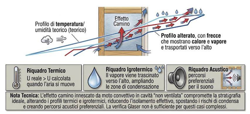 Cosa provoca l'effetto camino in delle intercapedini
