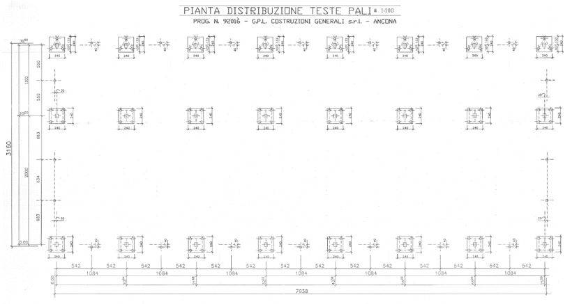 Pianta del capannone prefabbricato