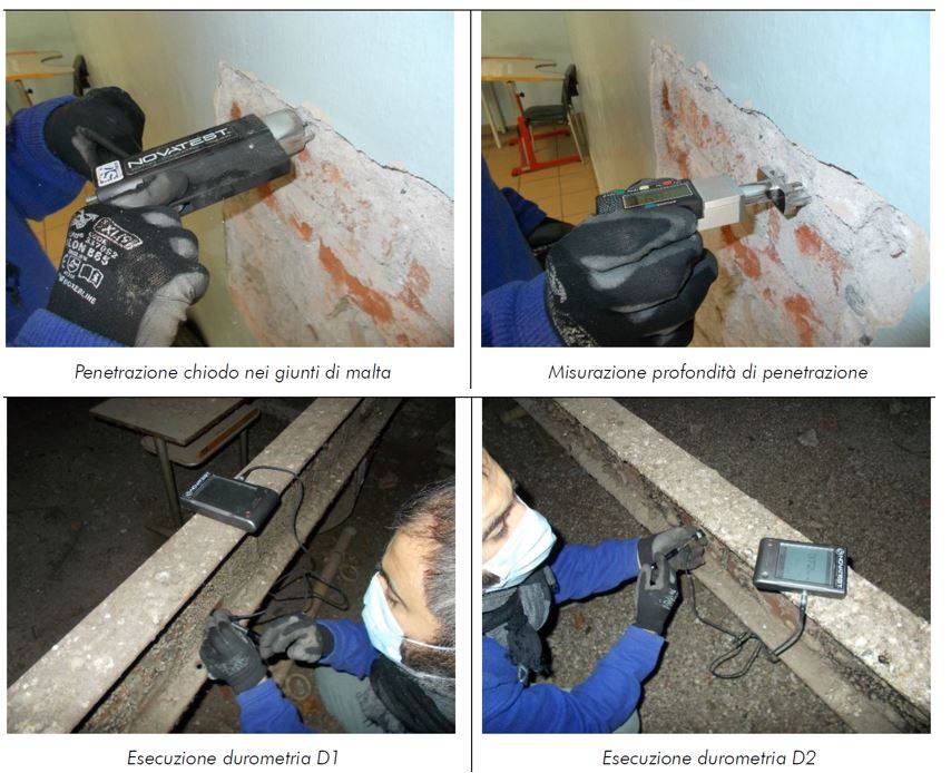 Prove durometriche sulle murature della scuola