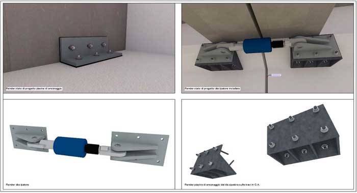 Dissipatore sismico modellato con Archicad