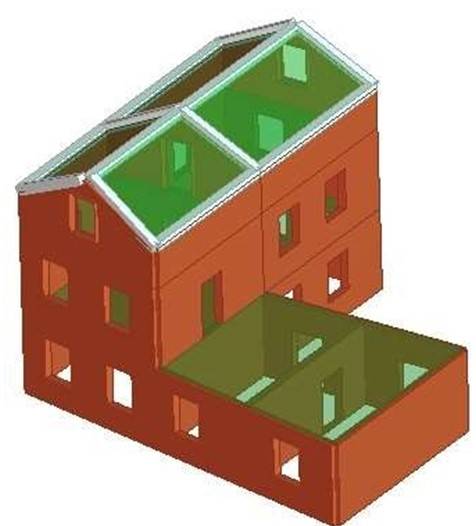 Modellazione 3D di una struttura mista con tetto in c.a.