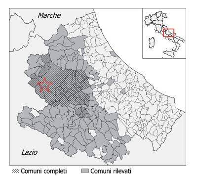 Identificazione dei comuni rilevati a seguito del terremoto de L’Aquila