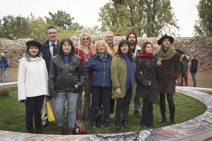 Opera Collettiva: il mosaico Gironi Danteschi per la fontana del parco di Rocca Brancaleone a Ravenna.