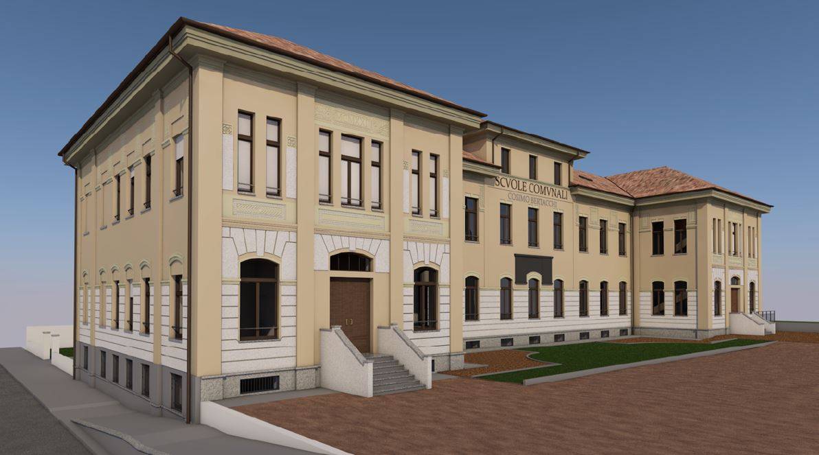 Rendering estratto dal Progetto Definitivo dell'adeguamento della scuola Bertacchi
