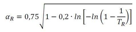 formula calcolo velocità di riferimento del vento 