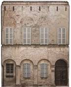 Vista del cortile della Rocca prima della riapertura