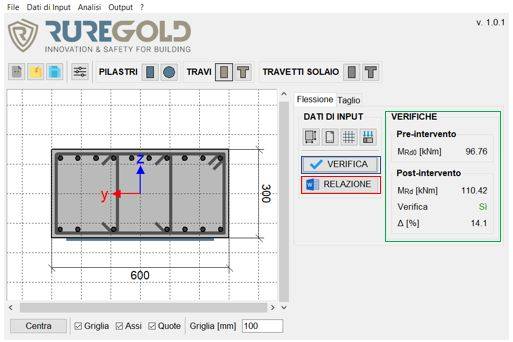 Esempi di calcolo con i software per il progetto dei rinforzi strutturali con i Sistemi FRCM Ruregold
