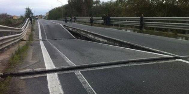 Abbassamento ponte allaro statale jonica