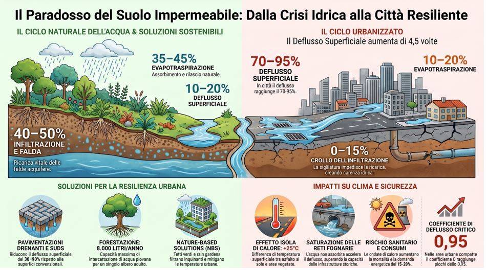 Dal suolo impermeabile alla città resiliente: comprendere il ciclo dell’acqua per progettare il futuro