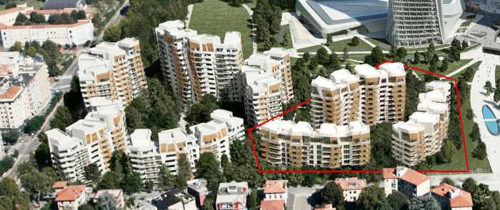 Il rendering del progetto Residenze Libeskind