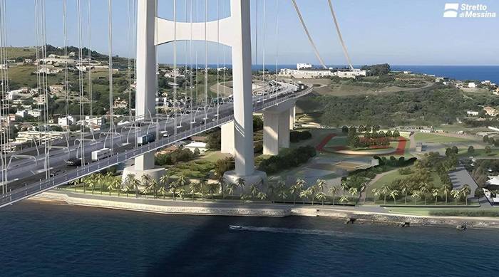 Rendering del Ponte sullo Stretto di Messina.