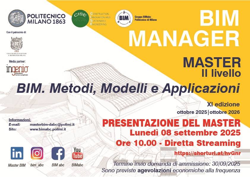 BIM MANAGER BIM.Metodi, Modelli e Applicazioni_MASTER II LIVELLO.