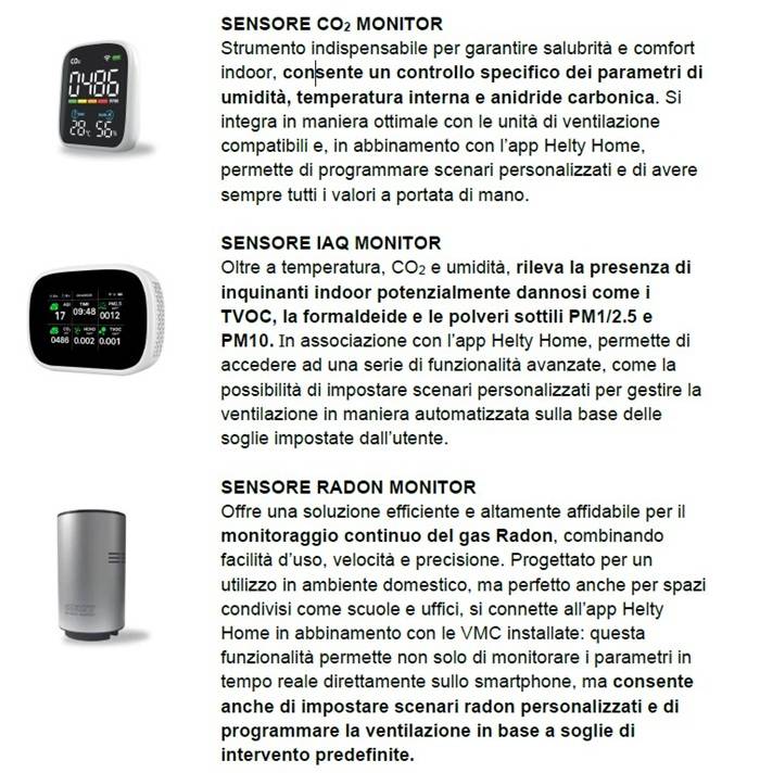 Sensori CO2, IAQ, Radon.