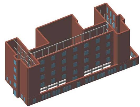 Modellazione 3D di una struttura mista con telai interni