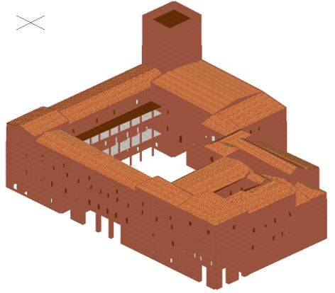 pRAPPRESENTAZIONE GRAFICA MODELLO STRUTTURA DEL PALAZZO DEL CAPITANO A VERONA