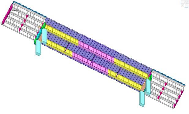 Figura 1: modello f.e.m. di Midas Civil del cavalcavia.