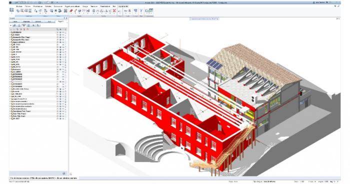 Il modello federato di un edificio generato con Allplan